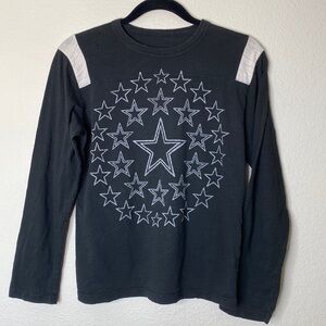 Peek long sleeve kids shirt XXL 15/16 stars black white